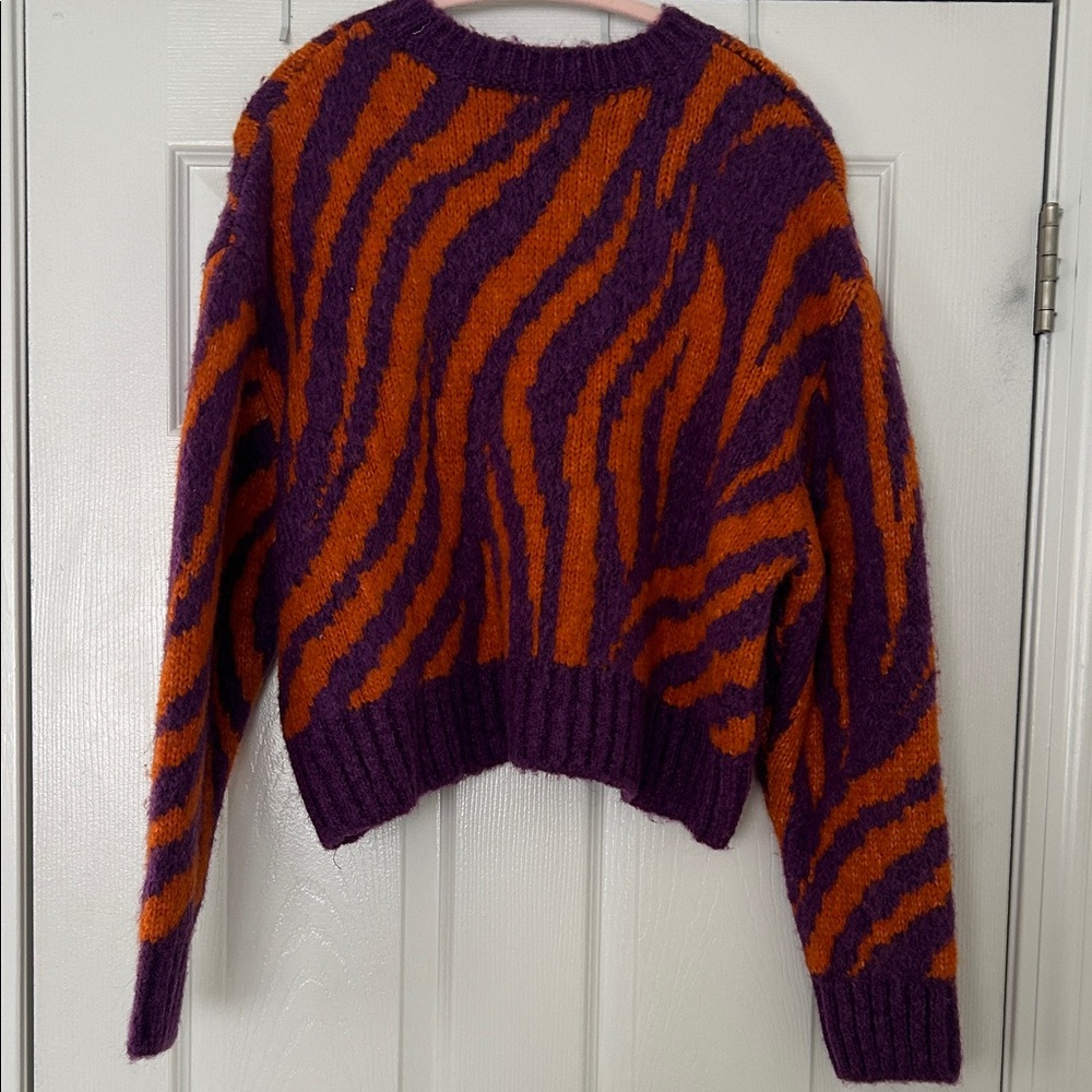 Zara Purple and Orange Sweater size Medium - Picture 2 of 5